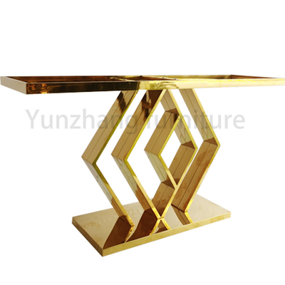 Rhombus Base Golden Marble โต๊ะโต๊ะรับประทานอาหารเฟอร์นิเจอร์ห้องนั่งเล่น