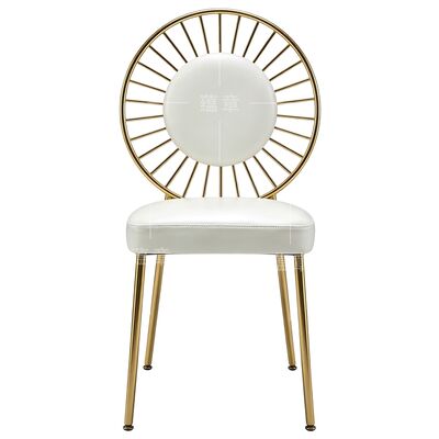 ขายส่งเก้าอี้ทานอาหารทรงกลมหลังสแตนเลสจัดงานแต่งงานหรูหรา