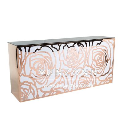 เคาน์เตอร์บาร์ LED ดีไซน์ใหม่ ปรับแต่งได้สำหรับร้านอาหารและบาร์เชิงพาณิชย์ ลายกุหลาบ