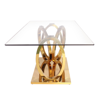 East West Furniture Dublin Intersected Circle โต๊ะรับประทานอาหารสี่เหลี่ยมผืนผ้า