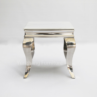 Faux Marble Wide End Table กรอบรูปสีเงินสำหรับโซฟาและห้องนั่งเล่น
