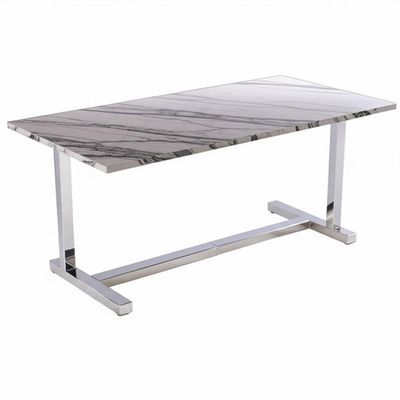 โต๊ะหินอ่อนสี่เหลี่ยมโลหะสแตนเลสมีความหนาสูงสุด 10 มม