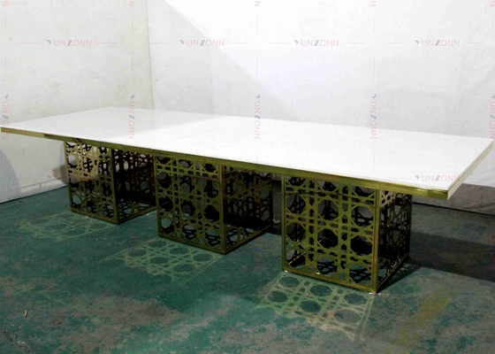 โต๊ะรับประทานอาหารสไตล์จัดเลี้ยงขนาดใหญ่ที่ทันสมัยหรูหรา MDF OEM 4000X1200X750mm