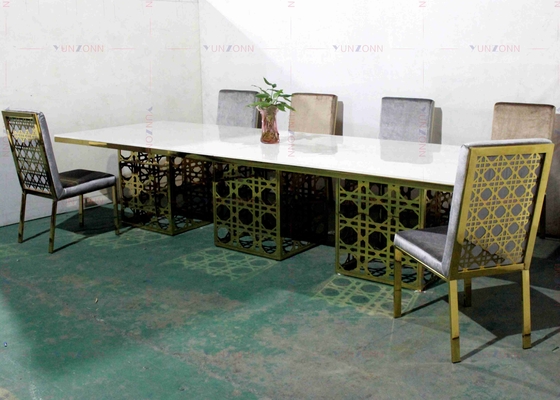 โต๊ะรับประทานอาหารสไตล์จัดเลี้ยงขนาดใหญ่ที่ทันสมัยหรูหรา MDF OEM 4000X1200X750mm