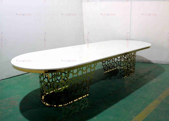 โต๊ะรับประทานอาหารสไตล์จัดเลี้ยงขนาดใหญ่ที่ทันสมัยหรูหรา MDF OEM 4000X1200X750mm