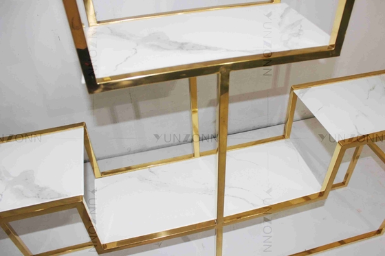 Antirust Stainless Steel Console Table Tubular Stylish Tea Table ตกแต่งสำหรับห้องนั่งเล่น