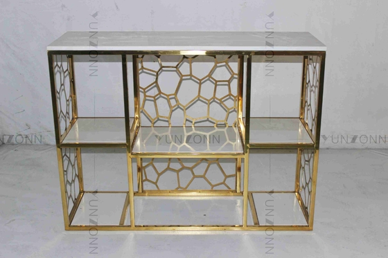 Antirust Stainless Steel Console Table Tubular Stylish Tea Table ตกแต่งสำหรับห้องนั่งเล่น