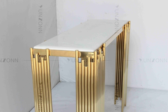 Tubular Modern White และ Gold Console Table ชั้นวางของติดผนังเฟอร์นิเจอร์หรูหรา