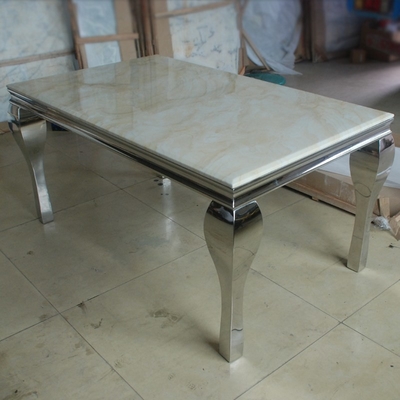 โต๊ะจัดเลี้ยงงานแต่งงานเงินยุโรป 150X90X75 โต๊ะรับประทานอาหาร