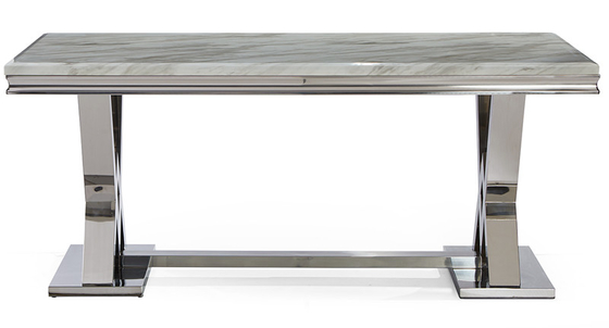 Nordic Marble Modern Luxe สแตนเลสขาโต๊ะรับประทานอาหารร้านอาหาร High End
