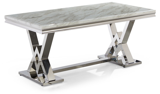 Nordic Marble Modern Luxe สแตนเลสขาโต๊ะรับประทานอาหารร้านอาหาร High End