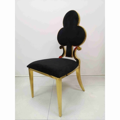 เก้าอี้รับประทานอาหารหุ้มเบาะดอกไม้โป๊กเกอร์ 201 โครงสแตนเลส W50xD65xH92cm