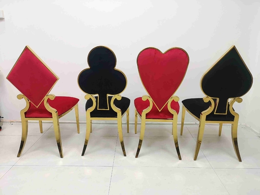เก้าอี้รับประทานอาหารหุ้มเบาะดอกไม้โป๊กเกอร์ 201 โครงสแตนเลส W50xD65xH92cm