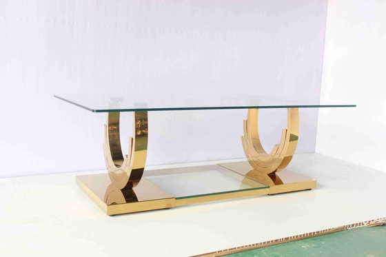 Ti Gold U Shaped Base 2 ชิ้นชุดโต๊ะกาแฟห้องนั่งเล่น Home Furniture