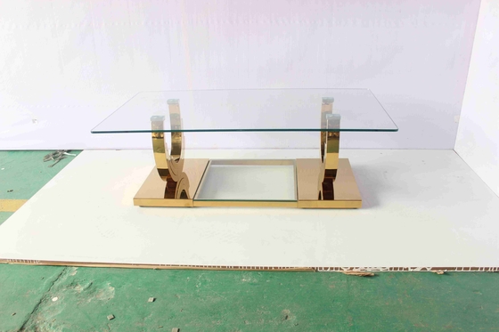 Ti Gold U Shaped Base 2 ชิ้นชุดโต๊ะกาแฟห้องนั่งเล่น Home Furniture
