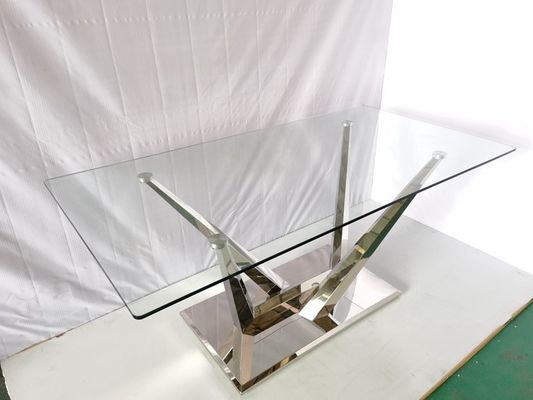 ราคาดี โต๊ะรับประทานอาหารกระจกพร้อมเก้าอี้ 6 ตัวโต๊ะรับประทานอาหารหินอ่อนสแตนเลส ออนไลน์