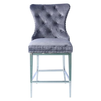 ราคาดี เก้าอี้บาร์ร้านอาหาร Curve หุ้มกำมะหยี่ที่นั่งสบายพร้อมหัวเข็มขัดด้านหลัง ออนไลน์