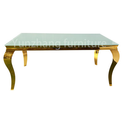 ราคาดี ห้องรับประทานอาหารทรงสี่เหลี่ยมผืนผ้าโต๊ะสแตนเลสพร้อมท็อปหินอ่อน ออนไลน์