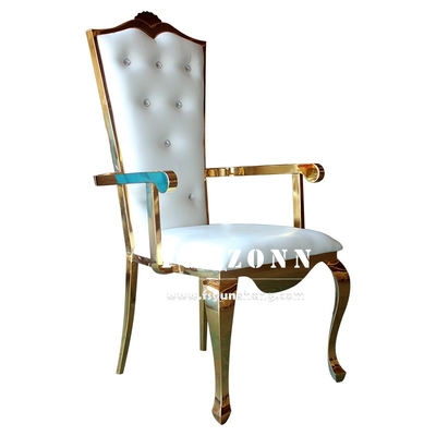เก้าอี้จัดเลี้ยงงานแต่งงานที่สง่างามและแข็งแรงกรอบสีทองสำหรับรับและจัดงาน