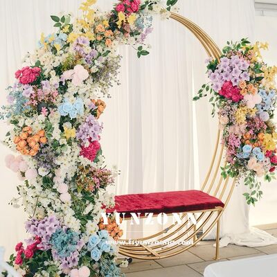 ราคาดี โซฟากรอบสแตนเลสสีทอง รูปทรงวงกลมสําหรับคู่รัก สําหรับงานแต่งงานและอาหาร ออนไลน์