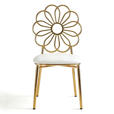 คุณภาพ การตกแต่งงานแต่งงานแบบซ้อนกัน กรอบทองคำ โต๊ะอาหาร SS เฟอร์นิเจอร์โลหะให้เช่า เก้าอี้จัดงาน โรงงาน