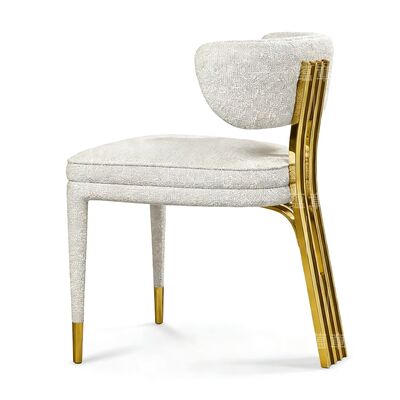 ราคาดี เก้าอี้ดีไซน์สวยงาม แฟชั่น เก้าอี้แต่งงานหรูหรา แกรนด์ โรงแรม เก้าอี้ทานอาหารโลหะสแตนเลสสตีลสีทอง ออนไลน์