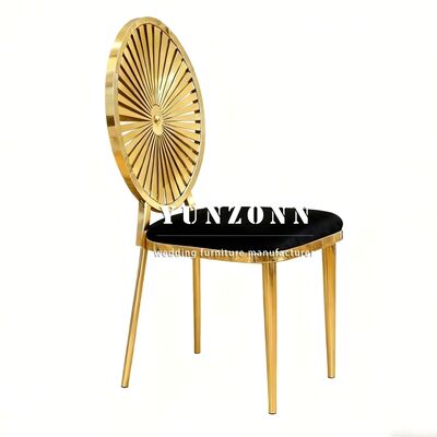 ราคาดี เก้าอี้จัดเลี้ยงแต่งงานสีทอง เก้าอี้ทานอาหารซ้อนได้สำหรับโรงแรม งานเลี้ยงแต่งงาน เฟอร์นิเจอร์แต่งงาน โครงสแตนเลส ออนไลน์
