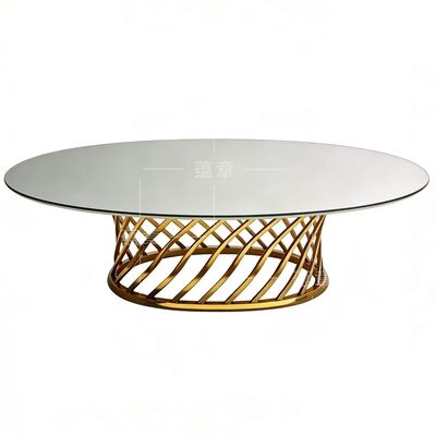 คุณภาพ กระจกเงาคุณภาพดีท็อปโต๊ะพร้อมโครงสแตนเลส โต๊ะรูปไข่สำหรับงานแต่งงาน งานเลี้ยง งานจัดเลี้ยง โรงงาน