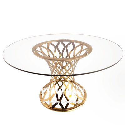 ราคาดี ชุดโต๊ะรับประทานอาหารกระจกสแตนเลสสตีลทรงกลมสไตล์โมเดิร์นสำหรับโรงแรมหรู ออนไลน์