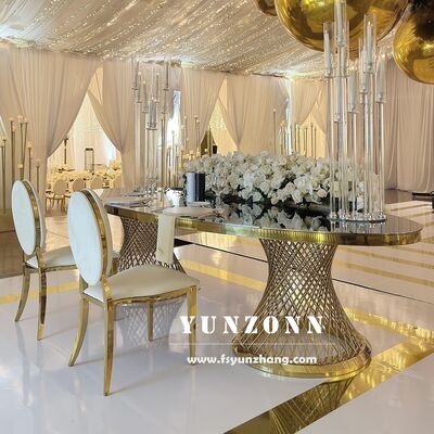 ราคาดี โต๊ะรับประทานอาหารทรงโอวาลยาวจากสแตนเลส หรูหราสุดยอด สําหรับงานเลี้ยงโรงแรม งานแต่งงานและกิจกรรม ออนไลน์