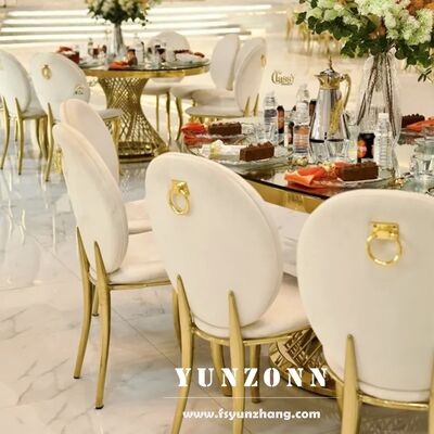 ราคาดี ห้องเลี้ยง หลังกลม ผ้าห่ม ทองเหล็กไร้ขัด ร้านอาหาร งานแต่งงาน เก้าอี้ ออนไลน์