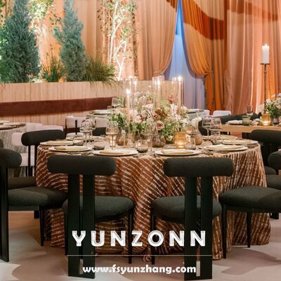 ราคาดี เฟอร์นิเจอร์จัดงานแต่งงานหรูหราเหล็กสีดำกรอบโลหะเก้าอี้จัดเลี้ยงวีไอพี ออนไลน์