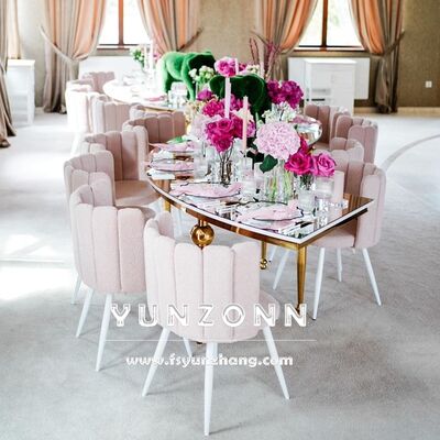 ราคาดี เฟอร์นิเจอร์สไตล์หรูหราสำหรับงานแต่งงาน งานจัดเลี้ยง เก้าอี้รอยัล รูปทรงนิ้ว กำมะหยี่ ปรับแต่งได้ เก้าอี้ทานอาหาร ออนไลน์
