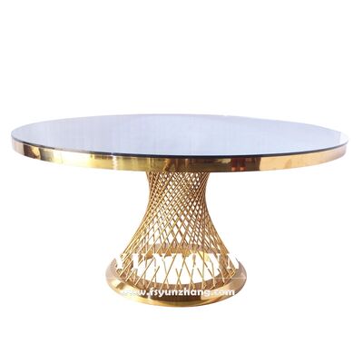 ราคาดี เฟอร์นิเจอร์หรู งานพาร์ตี้ Glod สแตนเลส แก้วปลาเครือกลม โต๊ะห้องเลี้ยงสําหรับงานแต่ง ออนไลน์