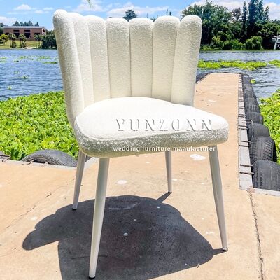 ราคาดี เก้าอี้เลานจ์กำมะหยี่เท็ดดี้สีขาวสำหรับขายส่ง การตกแต่งงานแต่งงานสแตนเลสสุดหรูสำหรับโรงแรม ออนไลน์