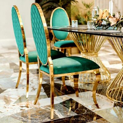 ราคาดี เก้าอี้จัดงานแต่งงานสแตนเลสทนทาน สีทองซ้อนได้ สำหรับยิมกลางแจ้ง อพาร์ตเมนต์ วิลล่า ร้านอาหาร หลังรูปไข่ สำหรับเช่า ออนไลน์