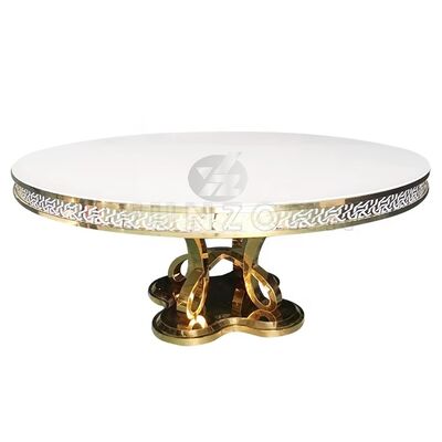 ราคาดี โต๊ะทานอาหารหรูหราทันสมัย MDF/กระจก สแตนเลส สำหรับเฟอร์นิเจอร์โรงแรมกลางแจ้ง งานแต่งงาน งานเลี้ยงสังสรรค์ ออนไลน์