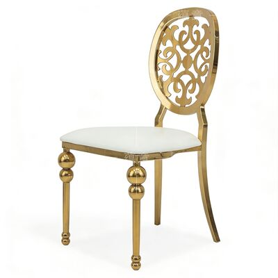 ราคาดี เก้าอี้รับประทานอาหารหรูสไตล์ยุโรป ดีไซน์ทันสมัย สแตนเลส หนัง PU ทนทานสำหรับจัดเลี้ยงกลางแจ้ง ร้านอาหาร ออนไลน์