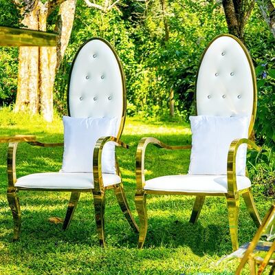 ราคาดี โมเดิร์น สแตนเลส โลหะ นั่งบัลลังก์ กษัตริย์และพระราชินี เก้าอี้งานแต่ง พระราชินี เก้าอี้สําหรับงานเลี้ยง โรงแรม ออนไลน์