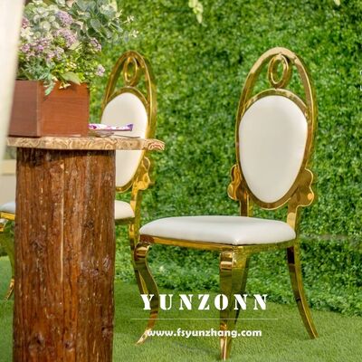 ราคาดี โมเดิร์น โกลด์ โอวาล หลังเก้าอี้รับประทานอาหารงานแต่ง โรงแรมและงานเลี้ยง ออนไลน์