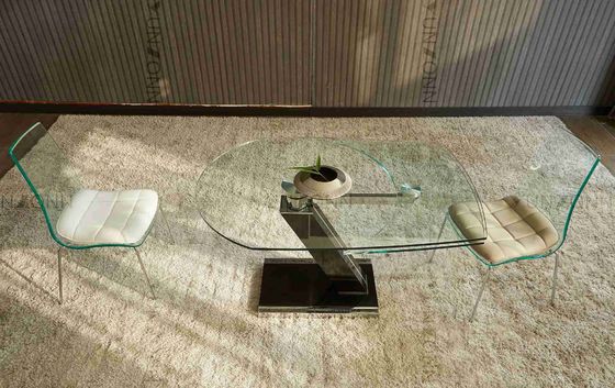 ราคาดี โต๊ะรับประทานอาหารด้านบนหมุนได้รูปทรงไม่สม่ำเสมอช่วยประหยัดพื้นที่สำหรับห้องรับประทานอาหาร ออนไลน์