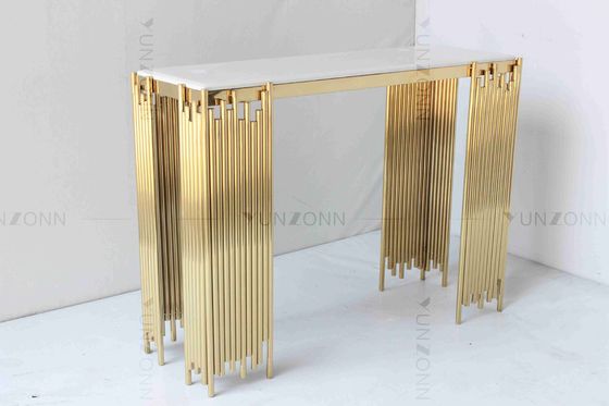 ราคาดี Tubular Modern White และ Gold Console Table ชั้นวางของติดผนังเฟอร์นิเจอร์หรูหรา ออนไลน์