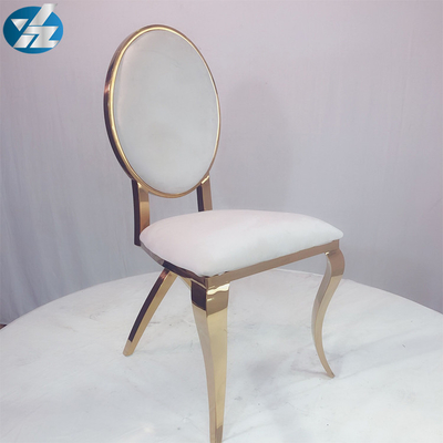 ข้ามกลับเก้าอี้กำมะหยี่ขาโครเมี่ยมเก้าอี้จัดเลี้ยงงานแต่งงานสีขาวสง่างาม