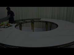 โต๊ะแหวนป้ายหินทองเหลืองเหล็กไร้ขัดเหล็กสําหรับงานแต่งงาน ที่รองรับ 20 คนขึ้นไป